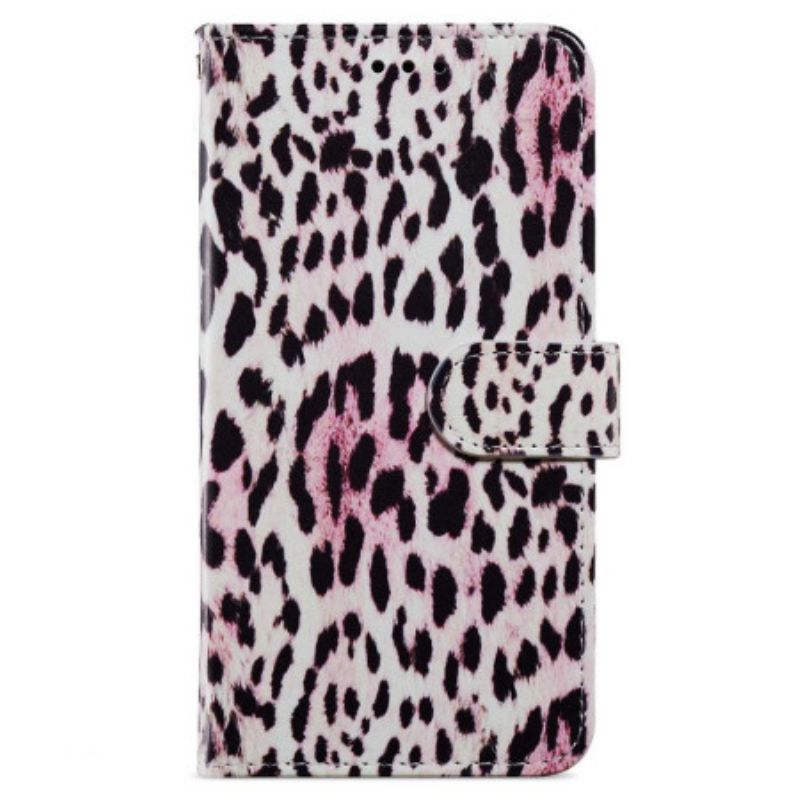 Flip Cover Til Oppo A98 5g Leopardmønster Med Rem