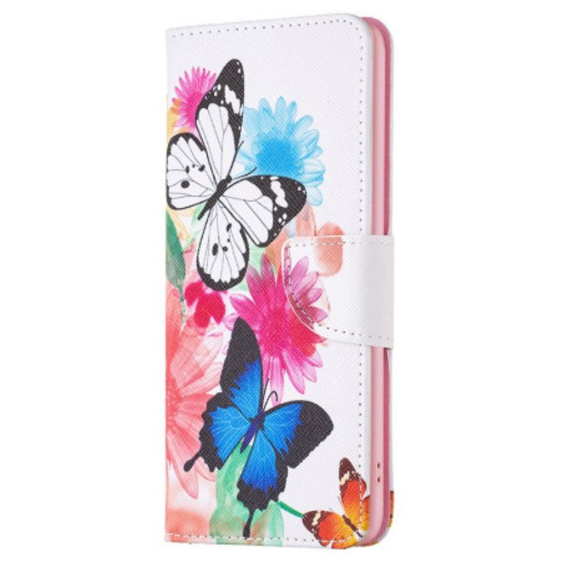 Flip Cover Til Oppo A98 5g To Sommerfugle