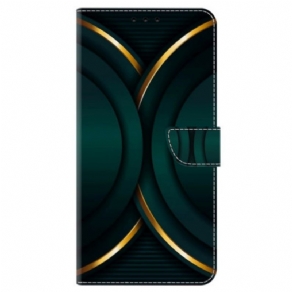 Læder Cover Oppo A98 5g Telefon Etui Gyldent Omrids