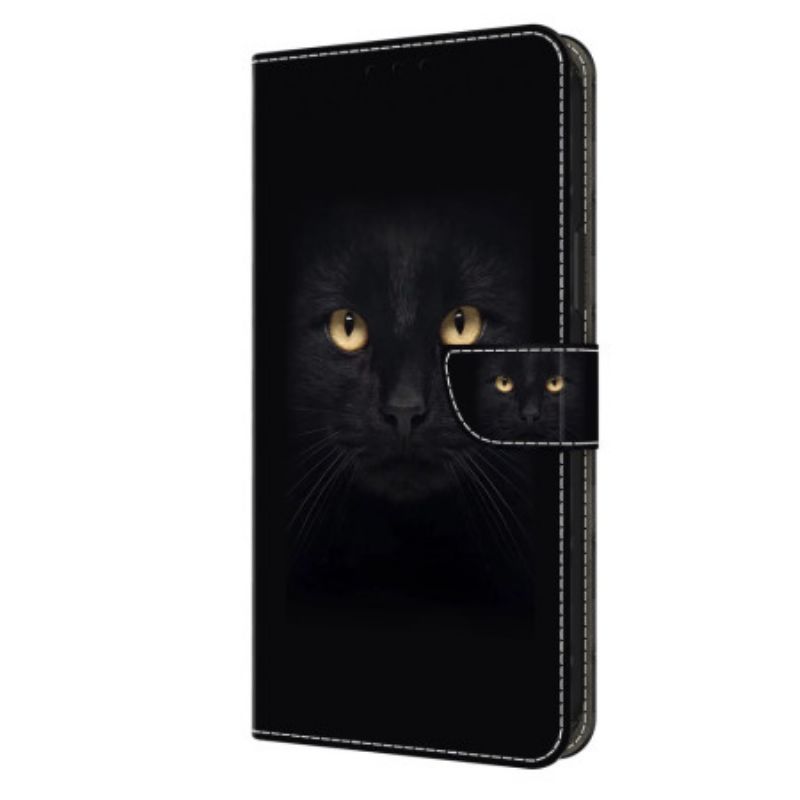 Læder Cover Oppo A98 5g Telefon Etui Sort Kat