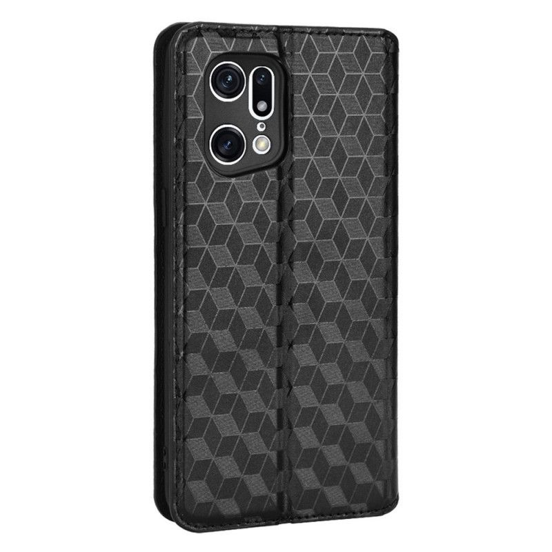 Cover Oppo Find X5 Pro Flip Cover 3d Diamantlædereffekt