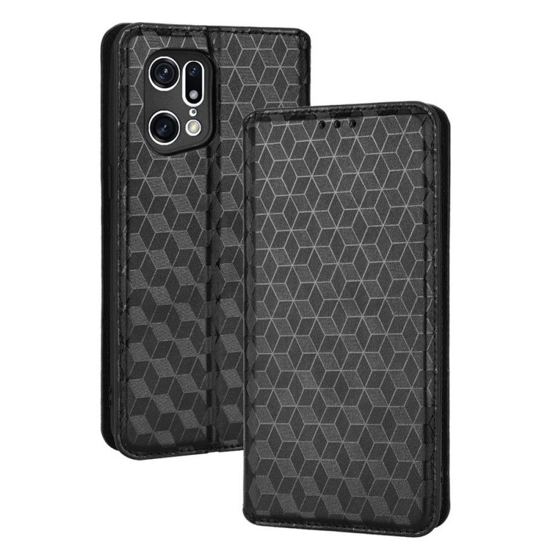 Cover Oppo Find X5 Pro Flip Cover 3d Diamantlædereffekt