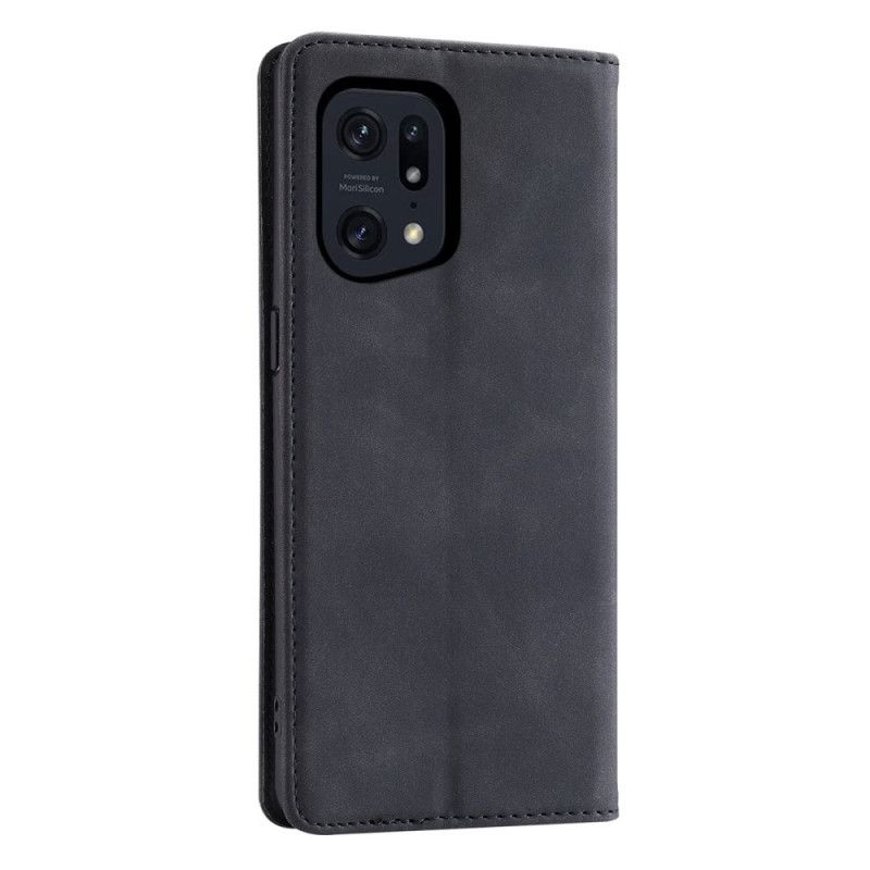 Cover Oppo Find X5 Pro Flip Cover Imiteret Læder Casedance