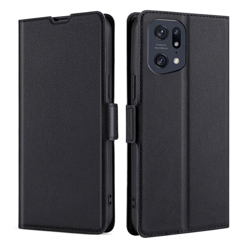 Cover Oppo Find X5 Pro Flip Cover Lædereffekt