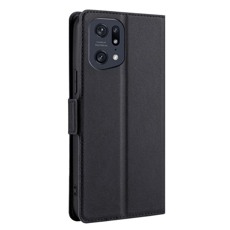 Cover Oppo Find X5 Pro Flip Cover Lædereffekt