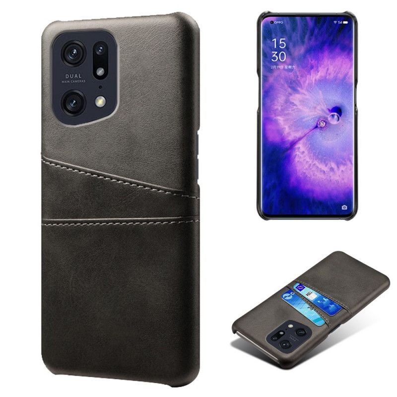 Cover Oppo Find X5 Pro Lædereffektkortholder