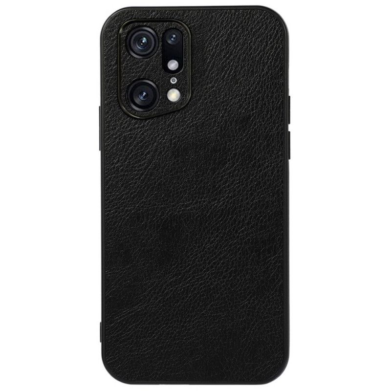 Cover Oppo Find X5 Pro Lichi-lædereffekt