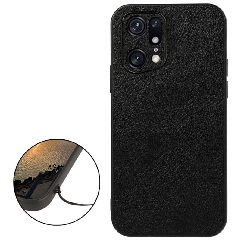 Cover Oppo Find X5 Pro Lichi-lædereffekt