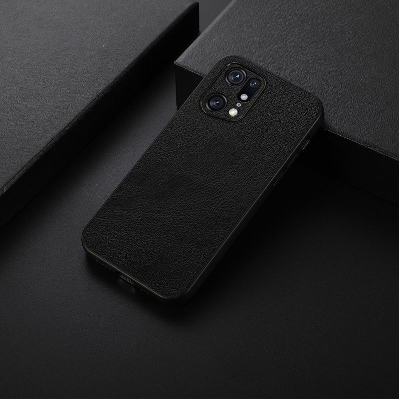 Cover Oppo Find X5 Pro Lichi-lædereffekt