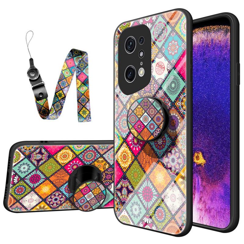 Cover Oppo Find X5 Pro Magnetisk Patchworkholder