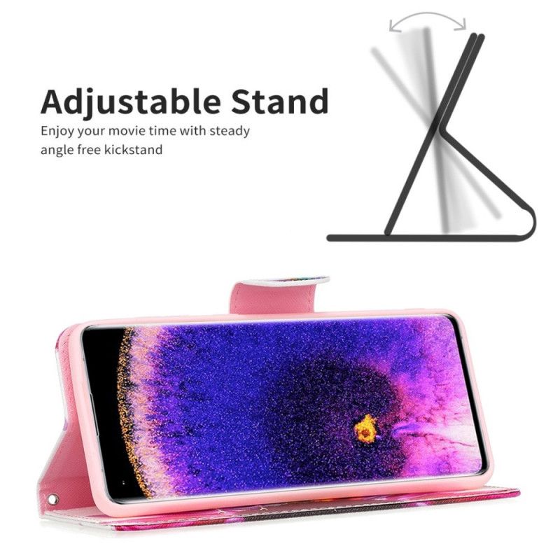 Flip Cover Oppo Find X5 Pro Akvarelblomst