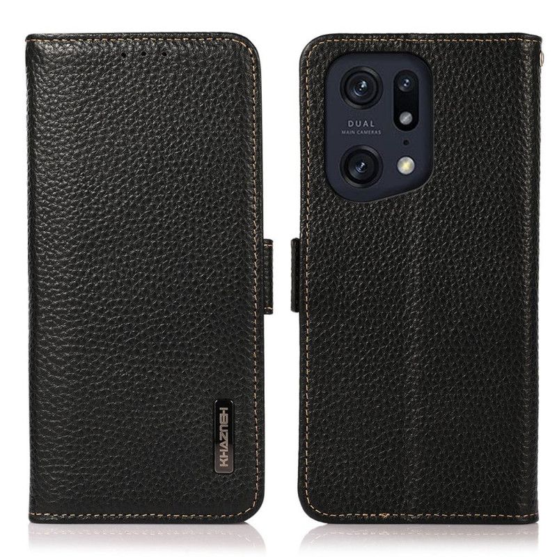 Flip Cover Oppo Find X5 Pro Litchi Læder Khazneh Rfid