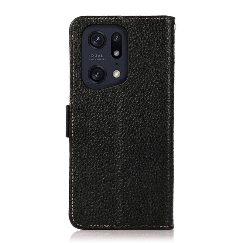 Flip Cover Oppo Find X5 Pro Litchi Læder Khazneh Rfid