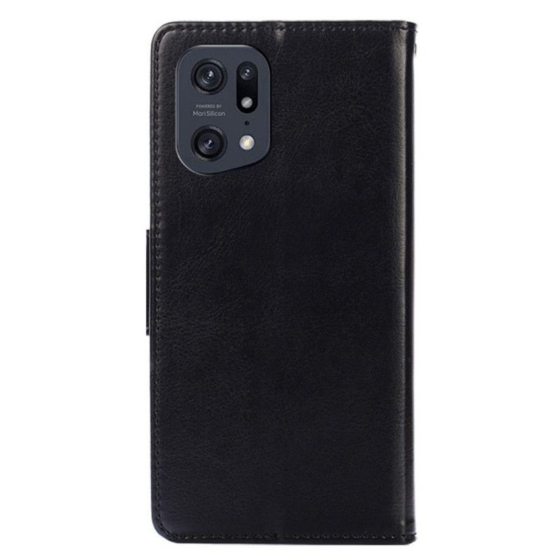 Flip Cover Oppo Find X5 Pro Retro Læderstil