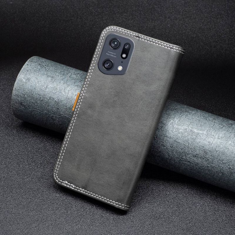 Læder Cover Oppo Find X5 Pro Binfen Farvestrop