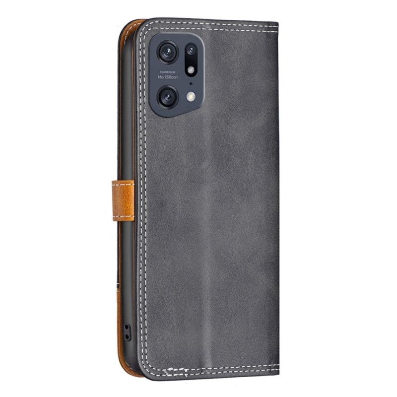 Læder Cover Oppo Find X5 Pro Binfen Farvestrop