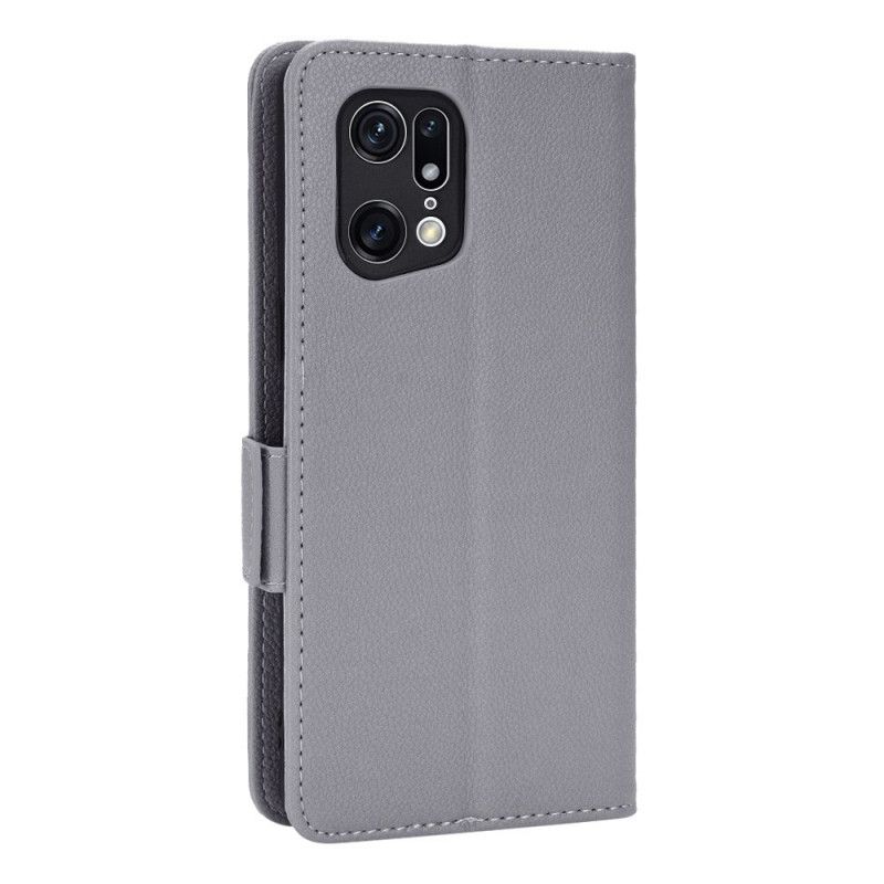 Læder Cover Oppo Find X5 Pro Traditionel Litchi-læderstil