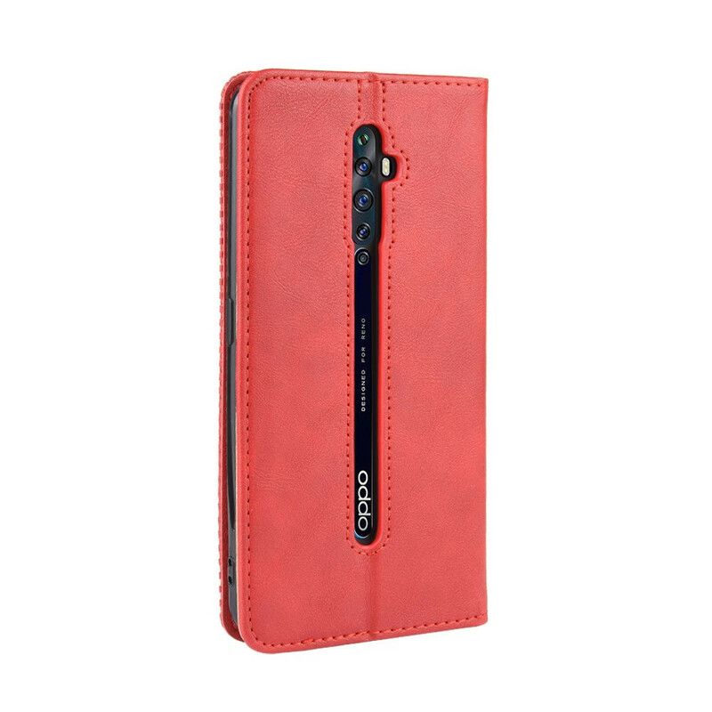 Cover Oppo Reno 2Z Flip Cover Stylet Vintage Lædereffekt