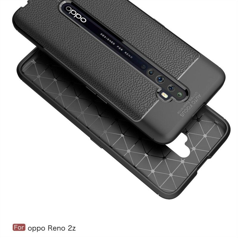 Mobilcover Oppo Reno 2Z Dobbelt Linje Litchi Læder Effekt