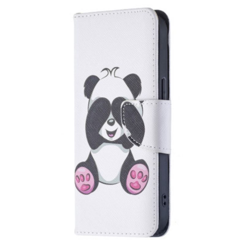 Læder Cover iPhone 15 Panda