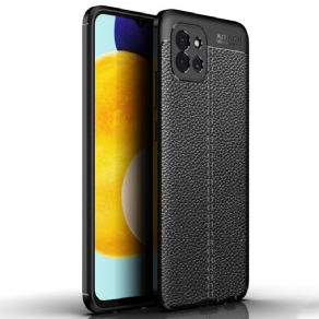 Cover Samsung Galaxy A03 Dobbelt Linje Litchi Lædereffekt