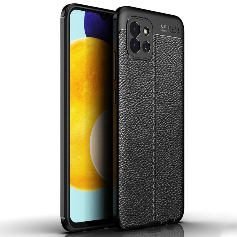 Cover Samsung Galaxy A03 Dobbelt Linje Litchi Lædereffekt