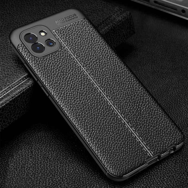 Cover Samsung Galaxy A03 Dobbelt Linje Litchi Lædereffekt