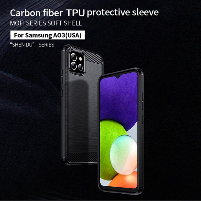 Cover Samsung Galaxy A03 Mofi Børstet Kulfiber