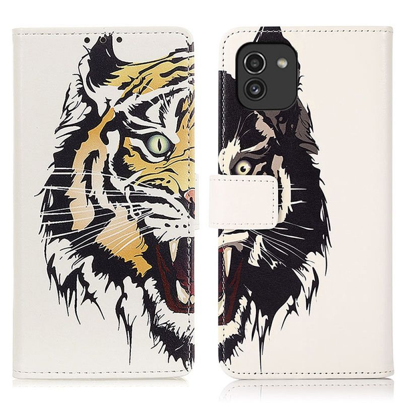 Læder Cover Samsung Galaxy A03 Hærd Tiger