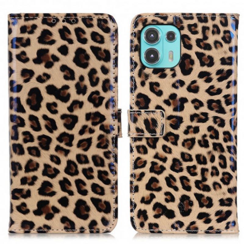 Flip Cover Motorola Edge 20 Lite Leopard