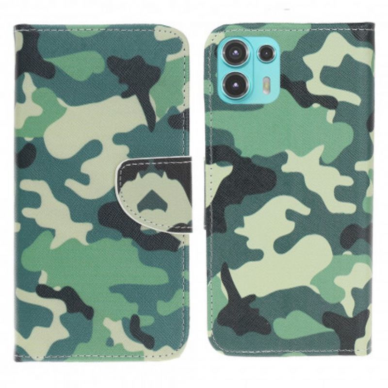 Flip Cover Motorola Edge 20 Lite Militær Camouflage