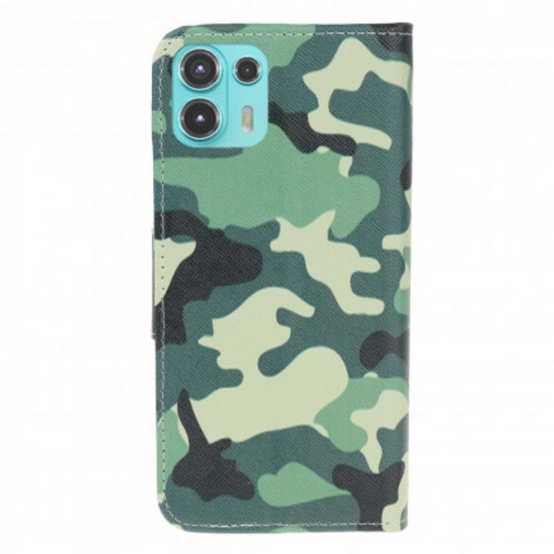 Flip Cover Motorola Edge 20 Lite Militær Camouflage