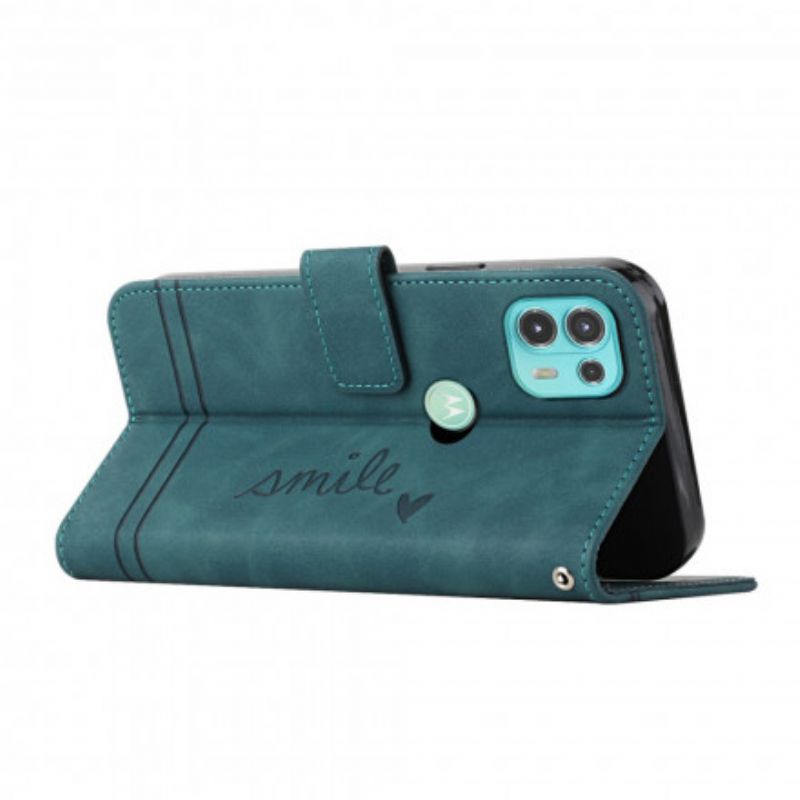 Flip Cover Motorola Edge 20 Lite Smil Med Snor