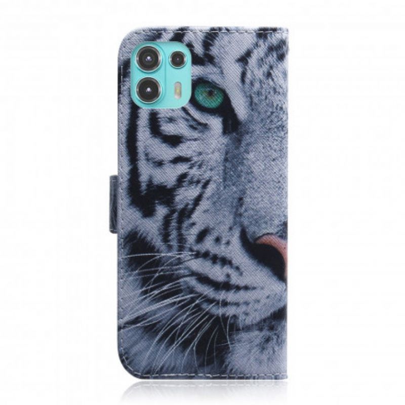 Flip Cover Motorola Edge 20 Lite Tigeransigt