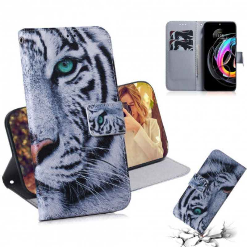 Flip Cover Motorola Edge 20 Lite Tigeransigt