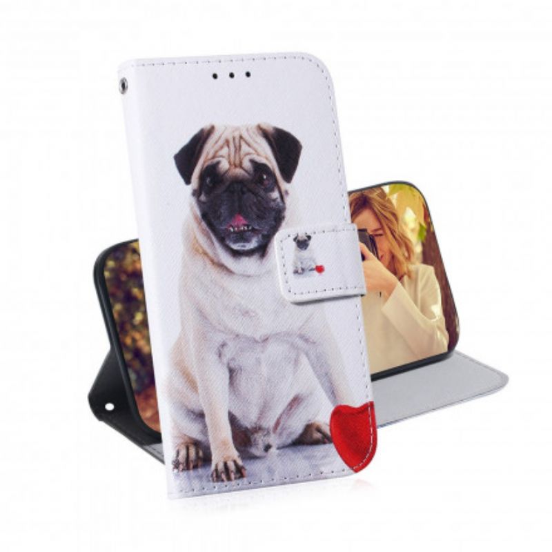 Læder Cover Motorola Edge 20 Lite Pug Dog