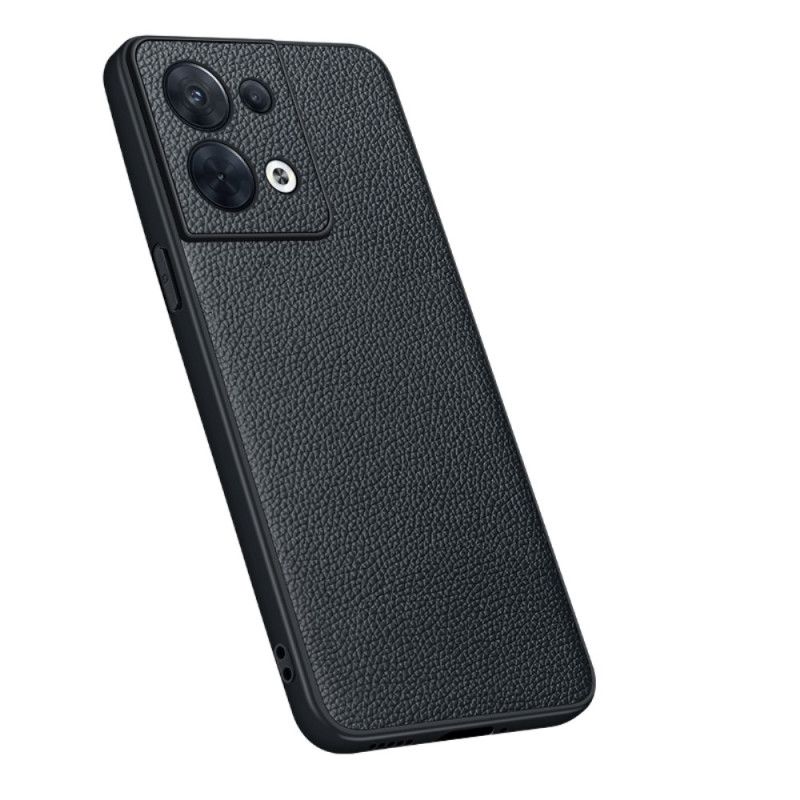 Cover Oppo Reno 8 Ægte Litchi-læder