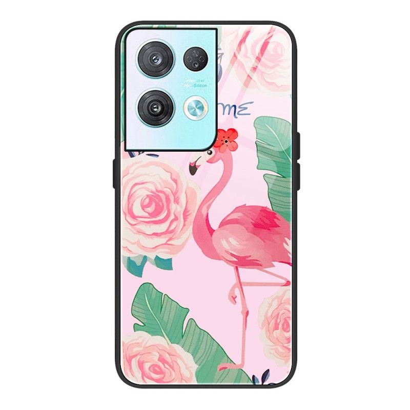 Cover Oppo Reno 8 Flamingo Hærdet Glas