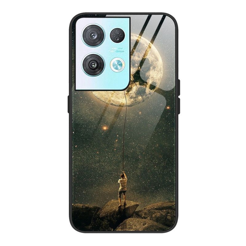 Cover Oppo Reno 8 Hærdet Glas Månemand