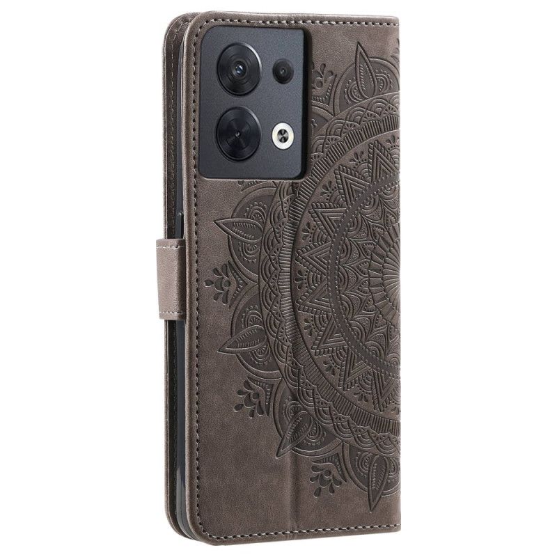 Flip Cover Oppo Reno 8 Med Snor Solrem Mandala