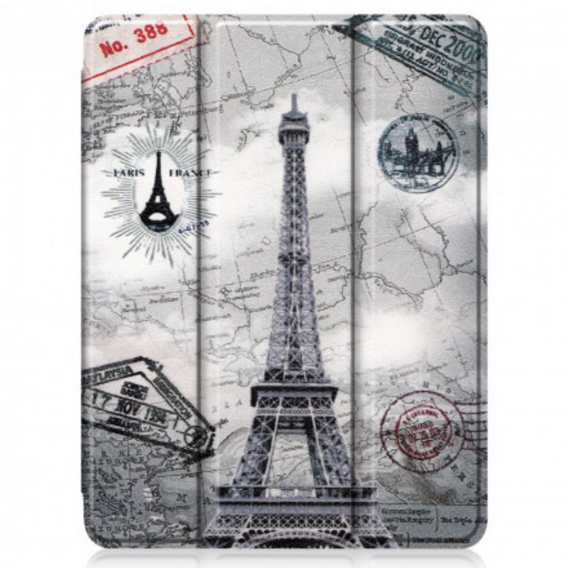 Cover iPad Air (2022) (2020) / Pro 11" Eiffel Tower Stylus Holder