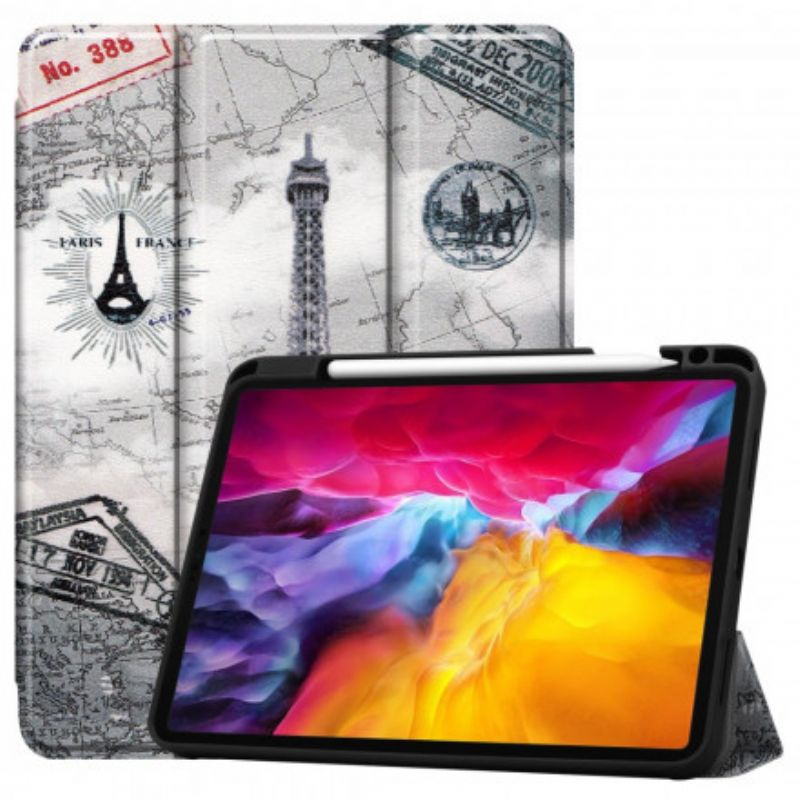 Cover iPad Air (2022) (2020) / Pro 11" Eiffel Tower Stylus Holder