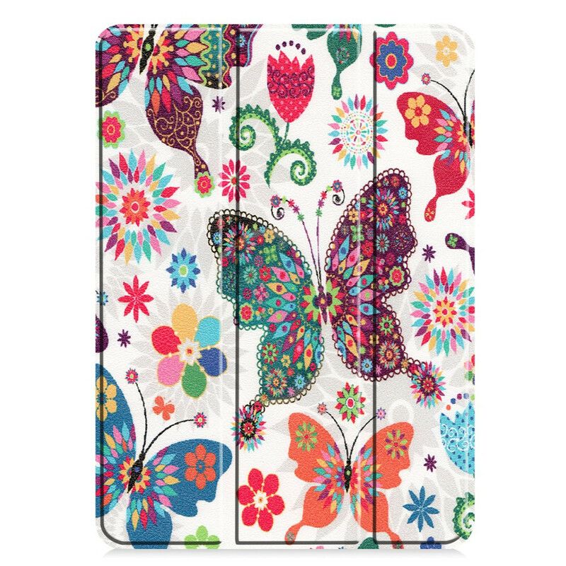 Cover iPad Air (2022) (2020) / Pro 11" Retro Sommerfugle Og Blomster