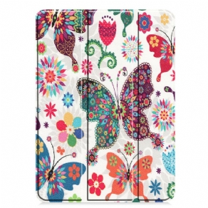 Cover iPad Air (2022) (2020) / Pro 11" Retro Sommerfugle Og Blomster