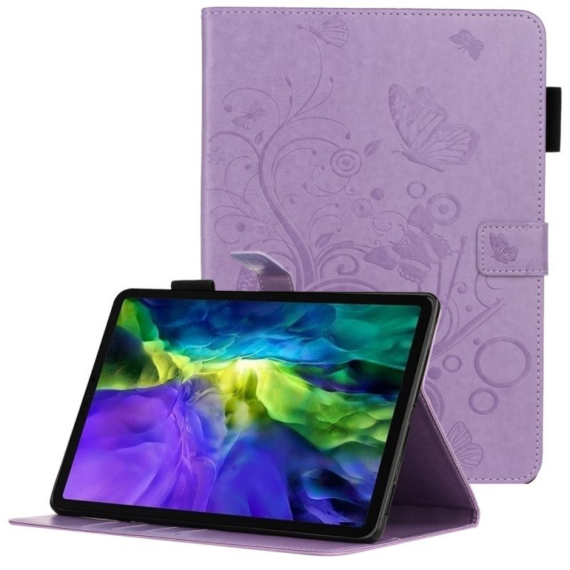 Flip Cover iPad Air (2022) (2020) / Pro 11" Sommerfugle Lædereffekt