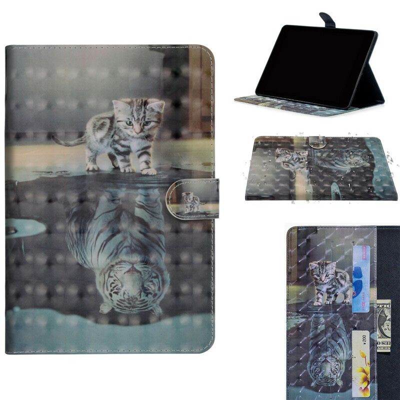 Læder Cover iPad Air (2022) (2020) / Pro 11" Tiger Lyspunkter