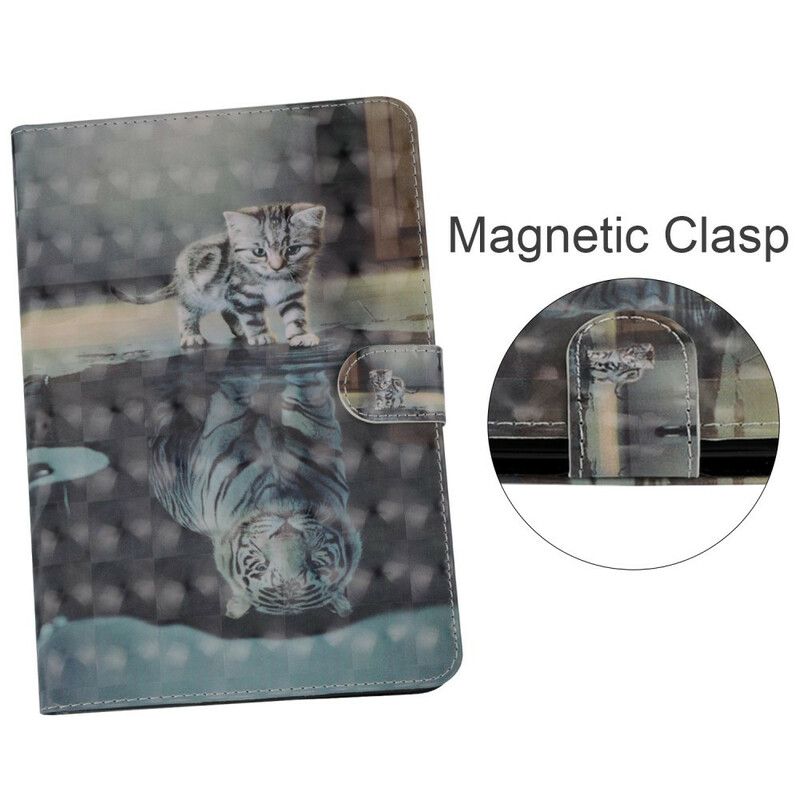 Læder Cover iPad Air (2022) (2020) / Pro 11" Tiger Lyspunkter