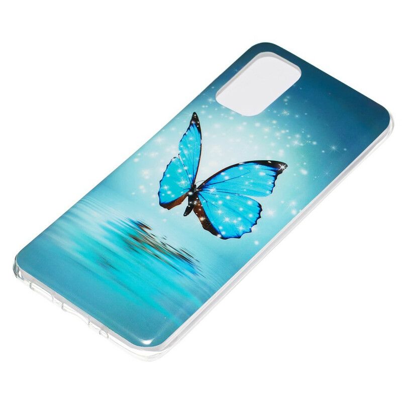 Cover Samsung Galaxy S20 Plus 4G / 5G Fluorescerende Blå Sommerfugl