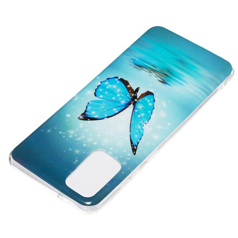 Cover Samsung Galaxy S20 Plus 4G / 5G Fluorescerende Blå Sommerfugl