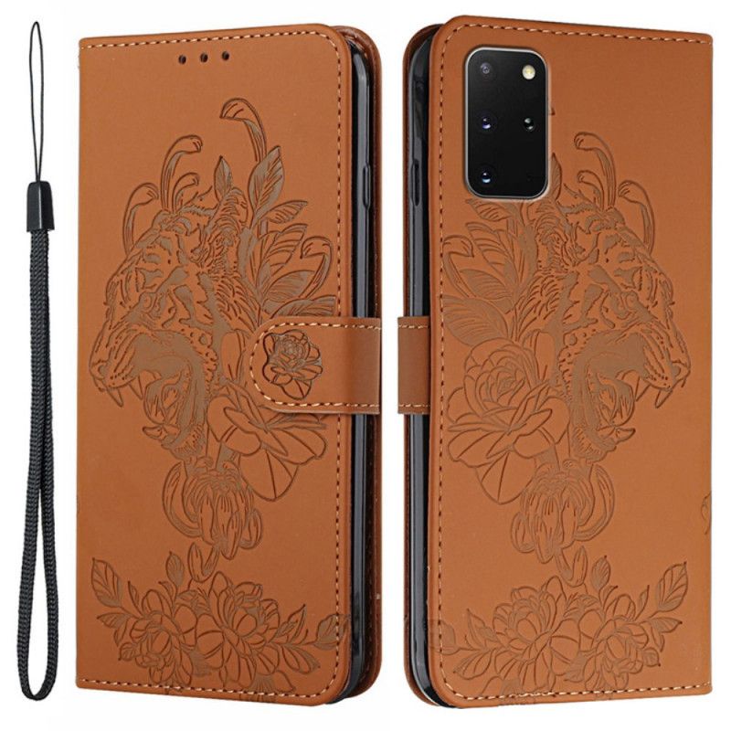 Flip Cover Samsung Galaxy S20 Plus 4G / 5G Med Snor Barok Strappy Tiger